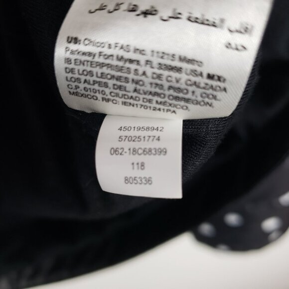 Chicos Zenergy Dot Puffer Jacket Black White Lightweight Crew Neck Size 0 US 4/6 - Picture 8 of 8
